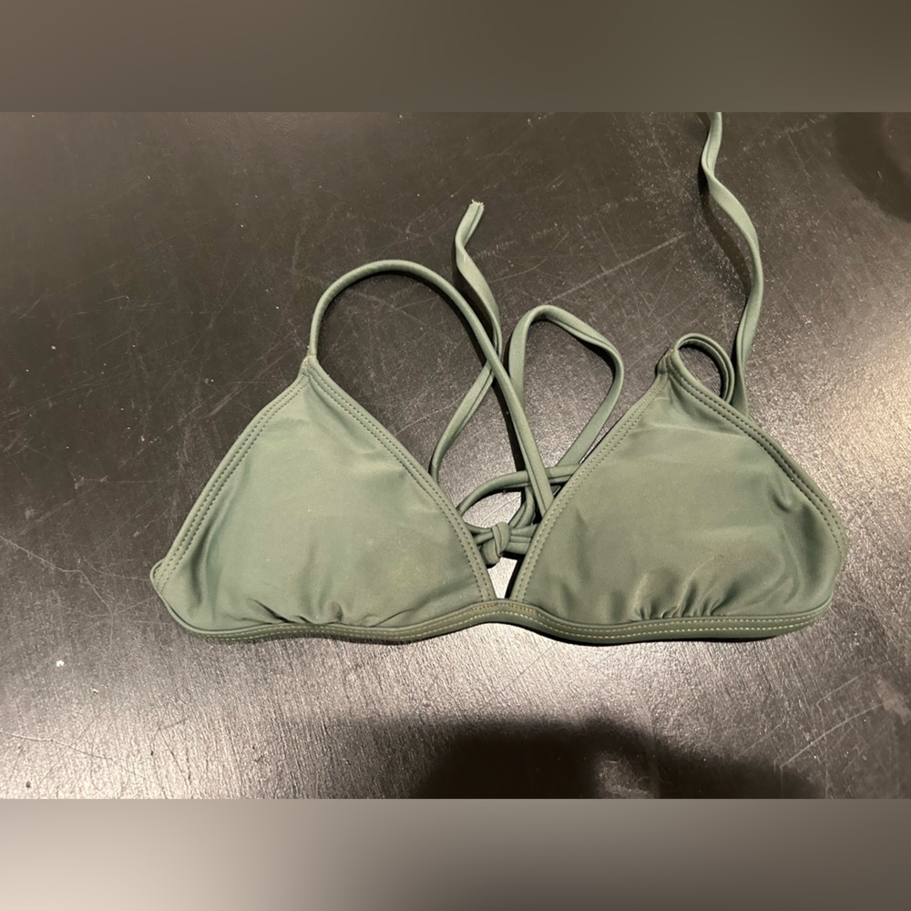Army green swim top